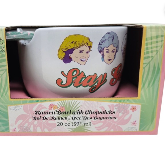 Golden Girls Stay Golden Ceramic Noodle Bowl with Chopsticks - Picture 5 of 5